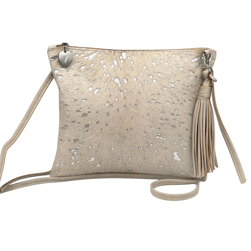 VASH Cowhide Hair on Hide 3-in-1 Crossbody Clutch Wristlet Bag Tassel Western